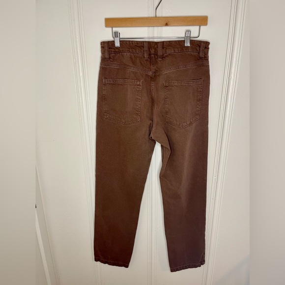 Zara workwear denim pants in chocolate brown, 30” waist. - Picture 3 of 7